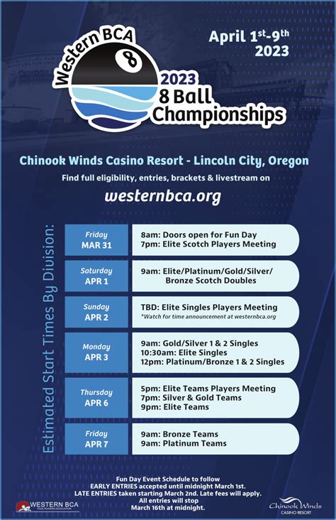 Western bca lincoln city 2023  Now, 20 years later, this event has grown into the largest Regional 8-Ball tournament in the United States